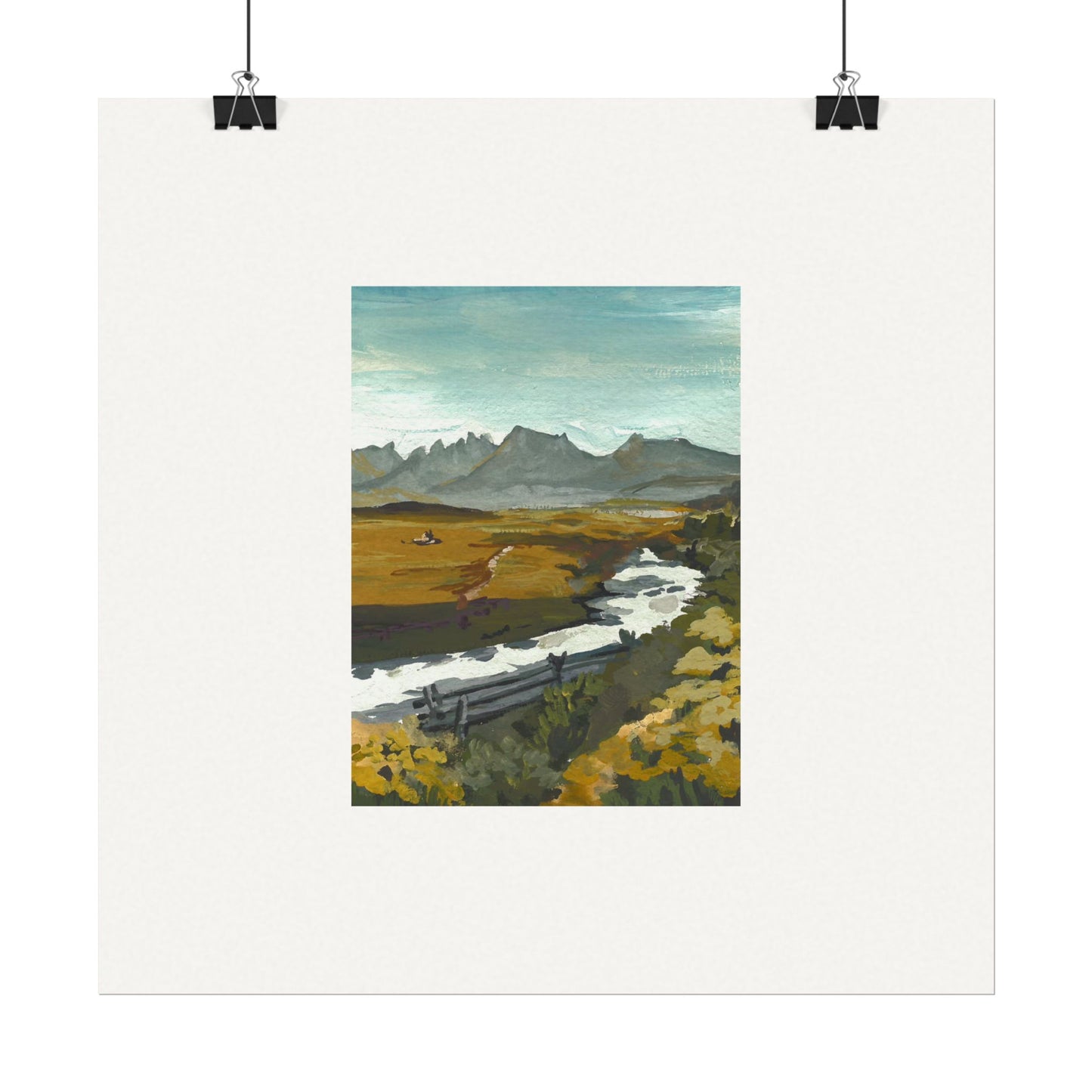 Stanley Basin - Gouache reproduction on Textured Watercolor Matte Posters