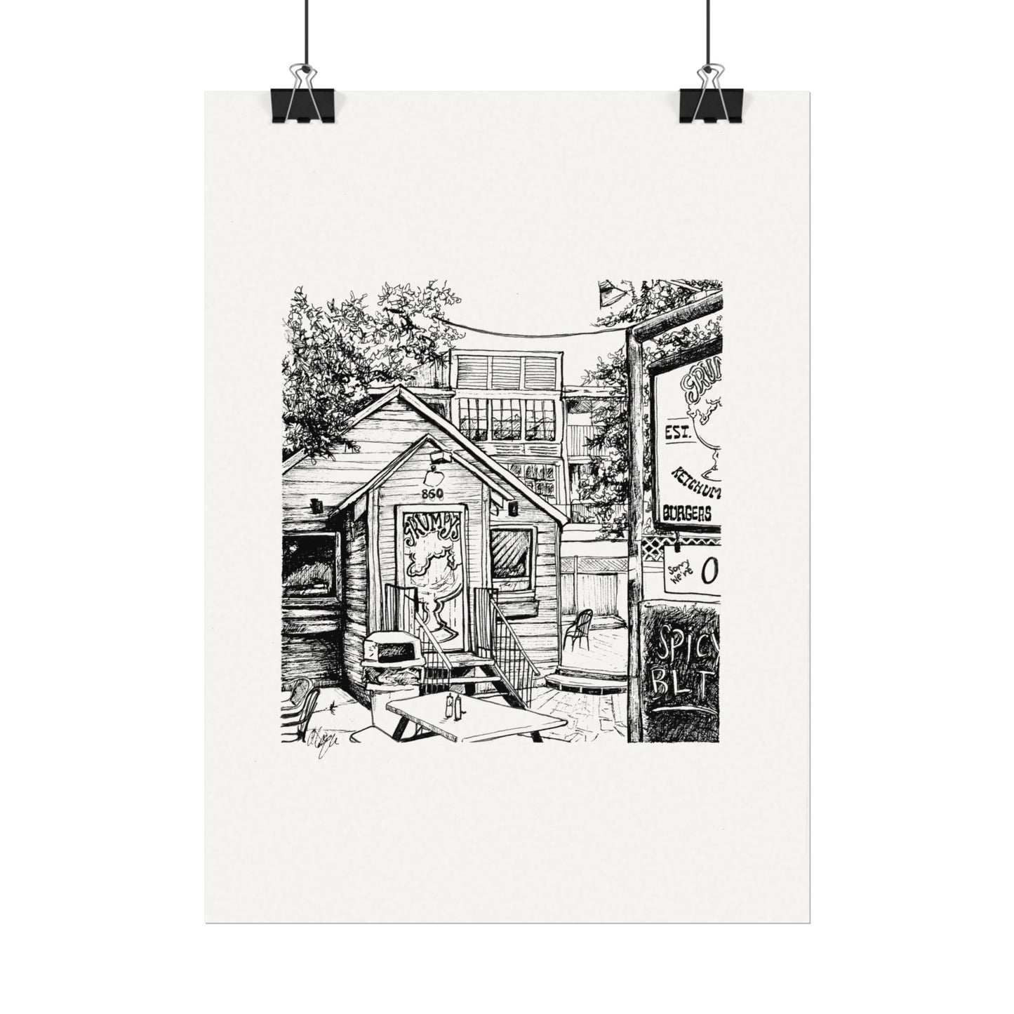 Grumpy's- Digital Reproduction on Textured Watercolor Matte Posters