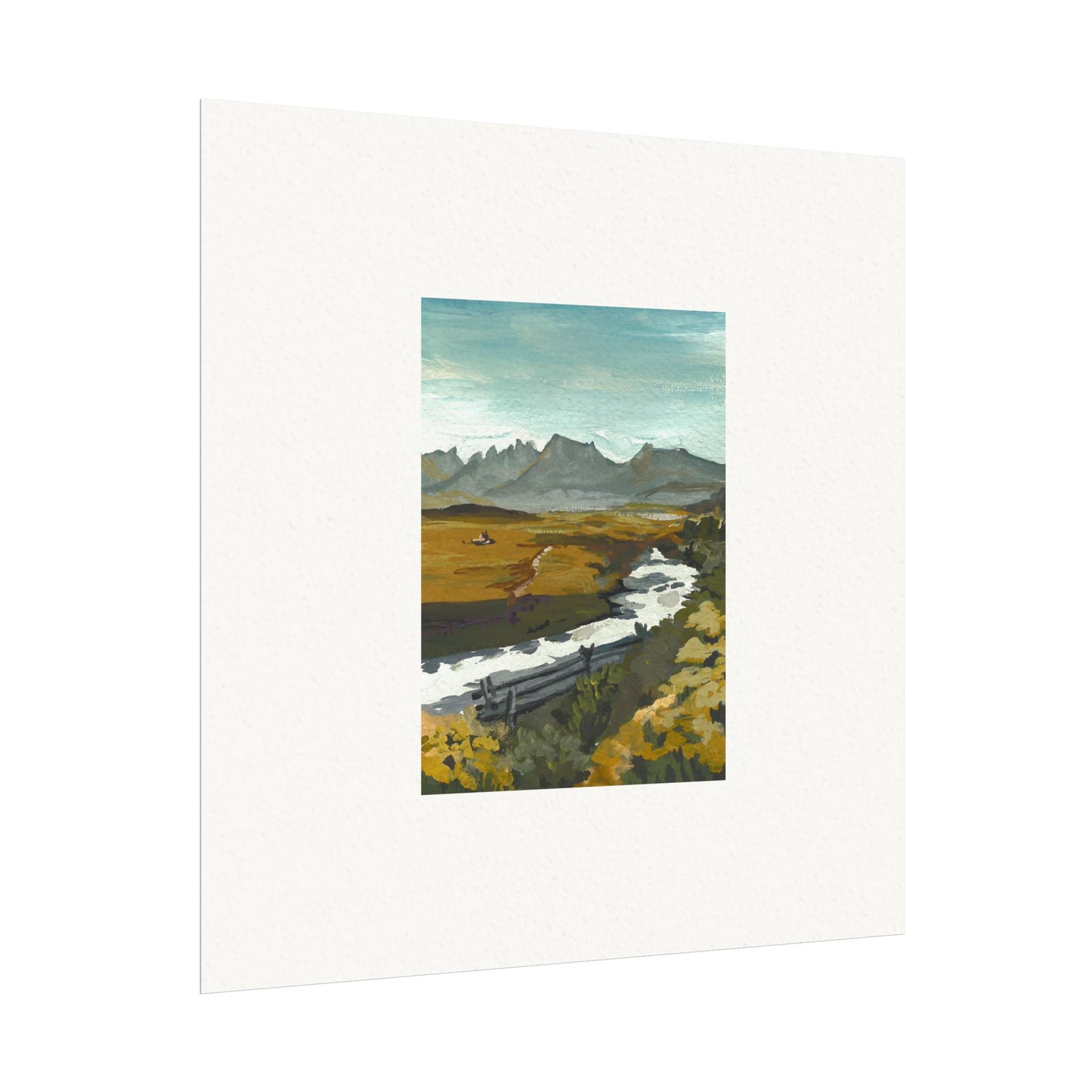 Stanley Basin - Gouache reproduction on Textured Watercolor Matte Posters