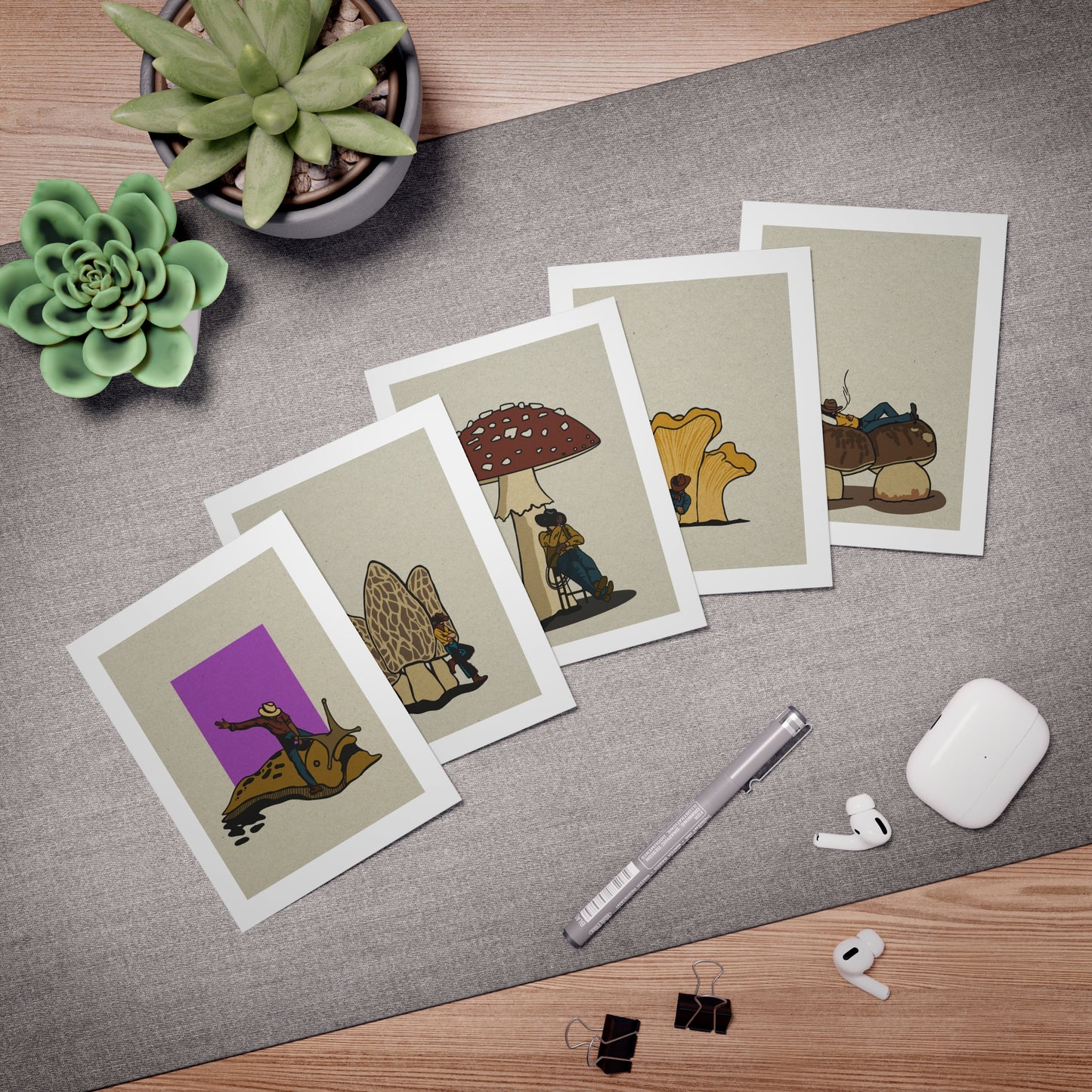 mini cowboys Greeting Cards (5-Pack)