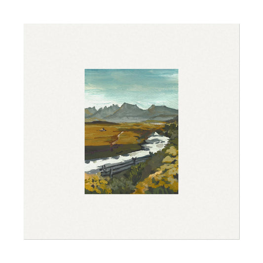 Stanley Basin - Gouache reproduction on Textured Watercolor Matte Posters