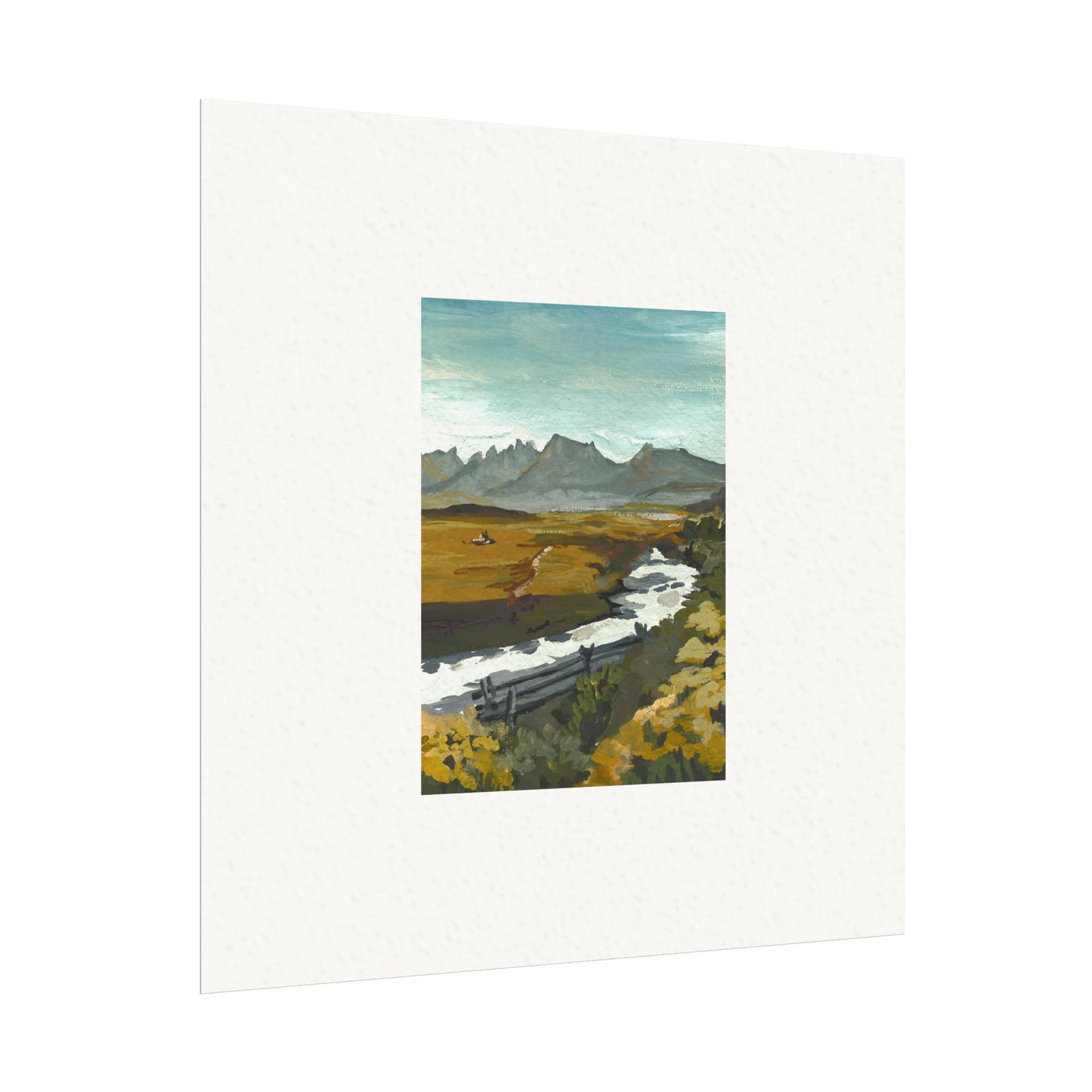 Stanley Basin - Gouache reproduction on Textured Watercolor Matte Posters